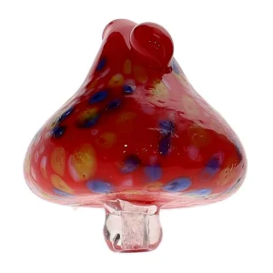 Glass Mushroom Carb Cap Red, Yellow & Blue