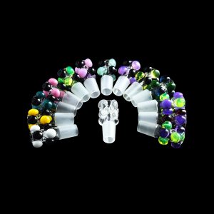 Clear Pinch Bowl with Color Marbles