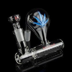 Molino Glass Inline Ash Catcher with Engraved Leaf