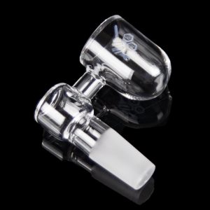 Honeybee Herb 90 Degree Honey Bevel Bowl Sidecar Quartz Banger - Yellow Line