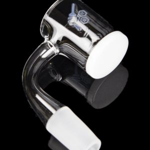 Honeybee Herb 90 Degree Honey & Milk Bevel Quartz Banger - Yellow Line