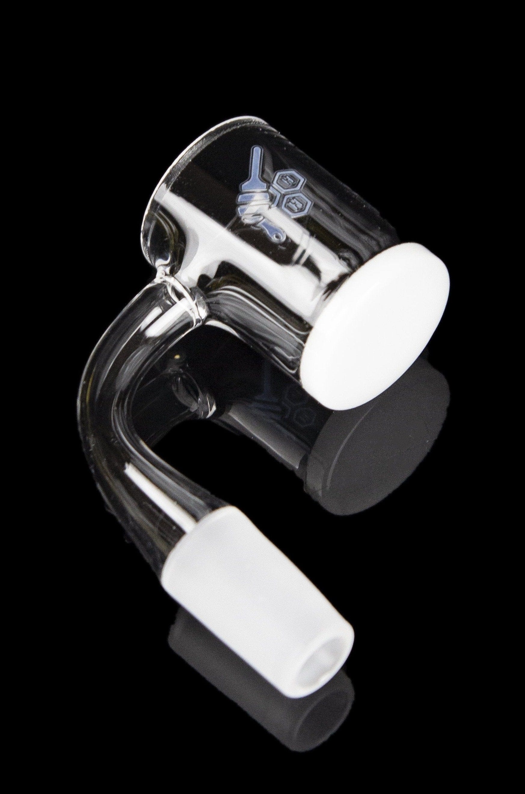 Honeybee Herb 90 Degree Honey & Milk Bevel Quartz Banger - Yellow Line