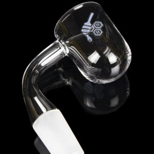 Honeybee Herb 90 Degree Honey Bevel Bowl Quartz Banger - Yellow Line