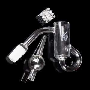 Honeybee Herb 45 Degree Honey Recycler Quartz Banger - Yellow Line