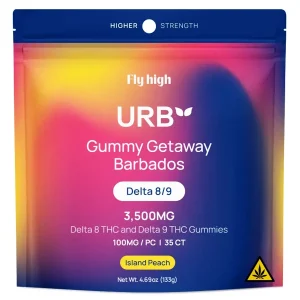 Island Peach URB Gummy Getaway Barbados Delta 8/9 Gummies 3500MG