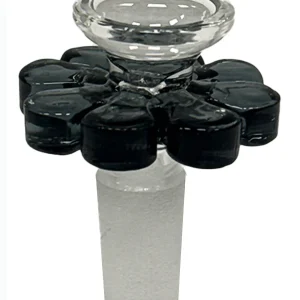 Pacific One Hitter Male Bowl Colored Black Flower Grip 14MM