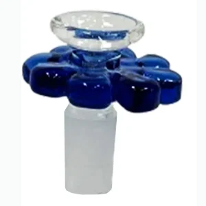 Pacific One Hitter Male Bowl Colored Blue Flower Grip 14MM
