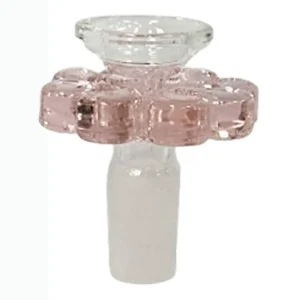 Pacific One Hitter Male Bowl Colored Pink Flower Grip 14MM