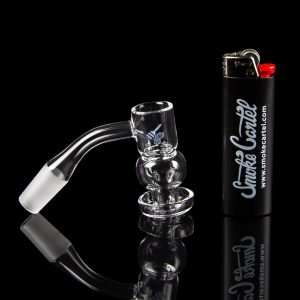 Honeybee Herb Honeysuckle Bubble Quartz Banger - Yellow Line