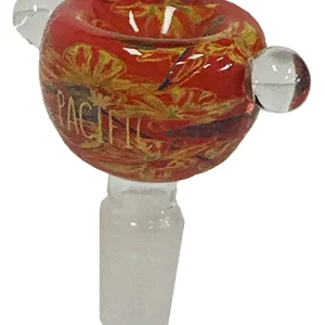 Red Pacific Assorted Watercolor Designed 14MM Male Bowl With 2 Side Beads
