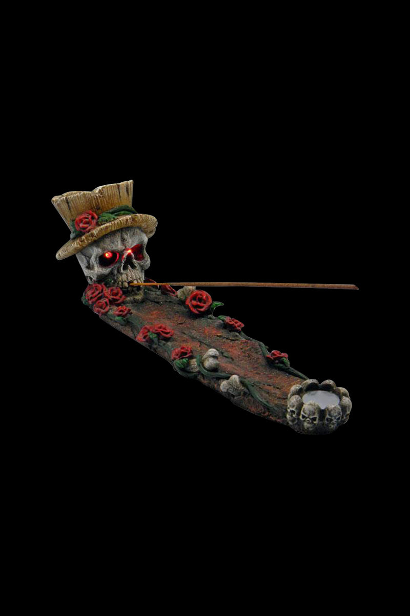 Skull and Roses Incense Burner
