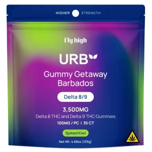 Spiked Kiwi URB Gummy Getaway Barbados Delta 8/9 Gummies 3500MG
