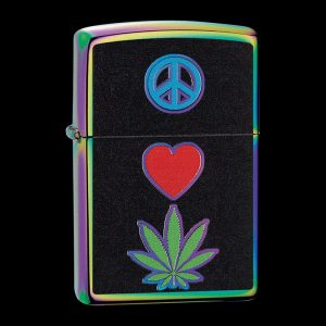 Zippo Lighter ""Peace, Love, Pot""