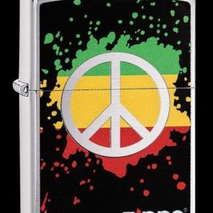 Zippo Lighter - Rasta Peace Sign