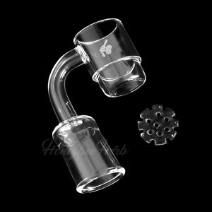 Honeybee Herb Honey Disc Deep Dish Quartz Banger - Yellow Line