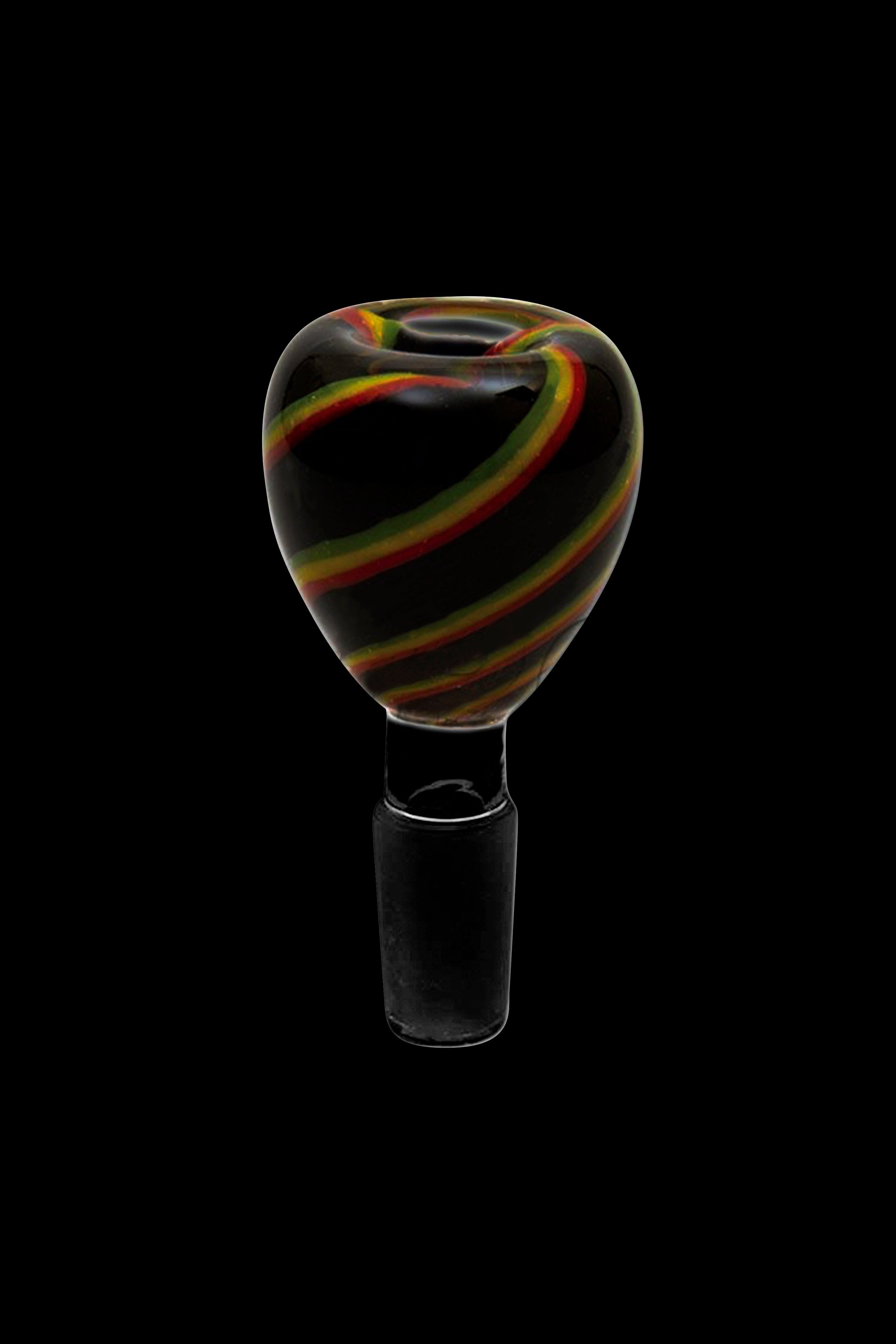 Black Frit Herb Bowl w/ Rasta Swirl