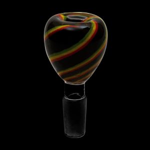 Black Frit Herb Bowl w/ Rasta Swirl