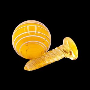 The Stash Shack Glass Terp Screw and Marble Slurper Cap Set