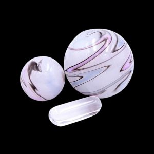 The Stash Shack Marbled White Glass Terp Slurper Set