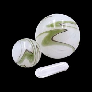 The Stash Shack Marbled White Glass Terp Slurper Set
