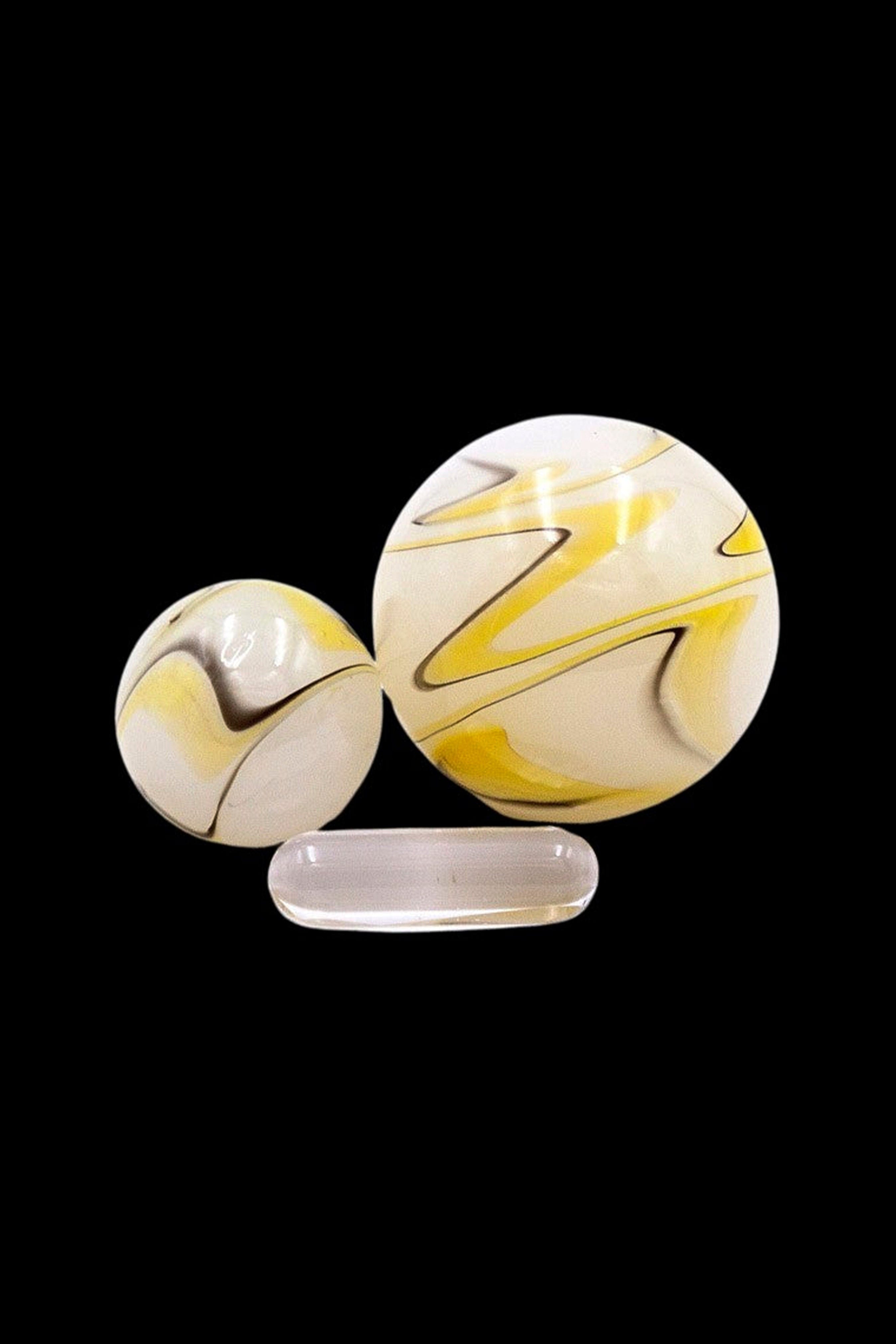 The Stash Shack Marbled White Glass Terp Slurper Set