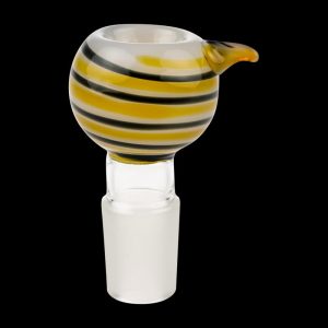 Glass Herb Bowl with Colored Stripes