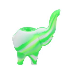 Silicone Mini Elephant - Green & White