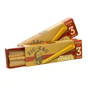 Zig Zag King Size Unbleached Pre-Rolled Cones - Single