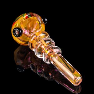 Silver Fumed Inside Out Latticino Thick Spoon