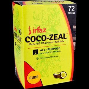 Coco-Zeal Natural Coconut Charcoal Cube Tablets - 72 Pack